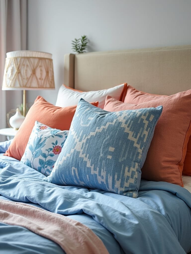 vibrant pillows and linens