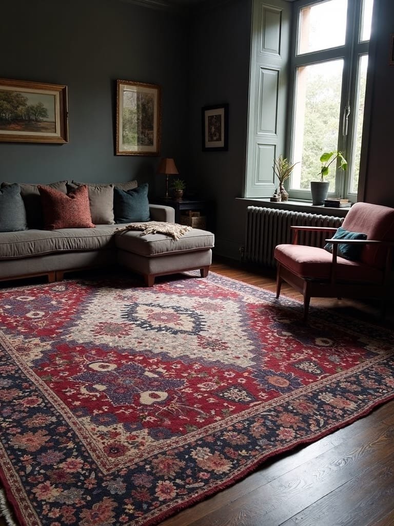 vintage rug layering technique