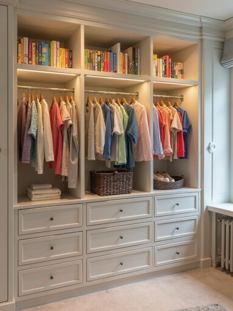 wardrobe and book storage