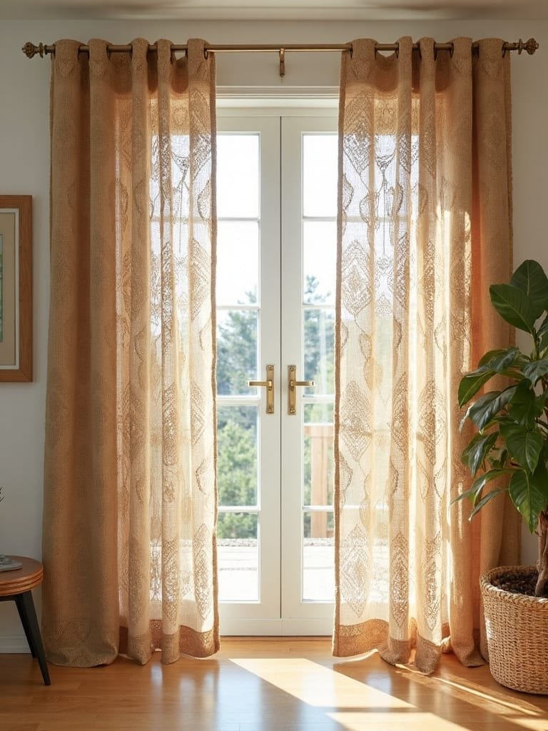 woven natural jute curtains