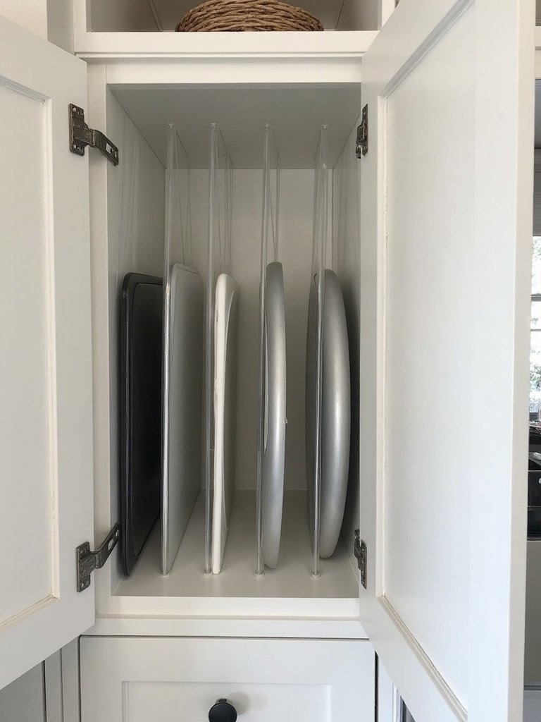adjustable cabinet organization with tension rods