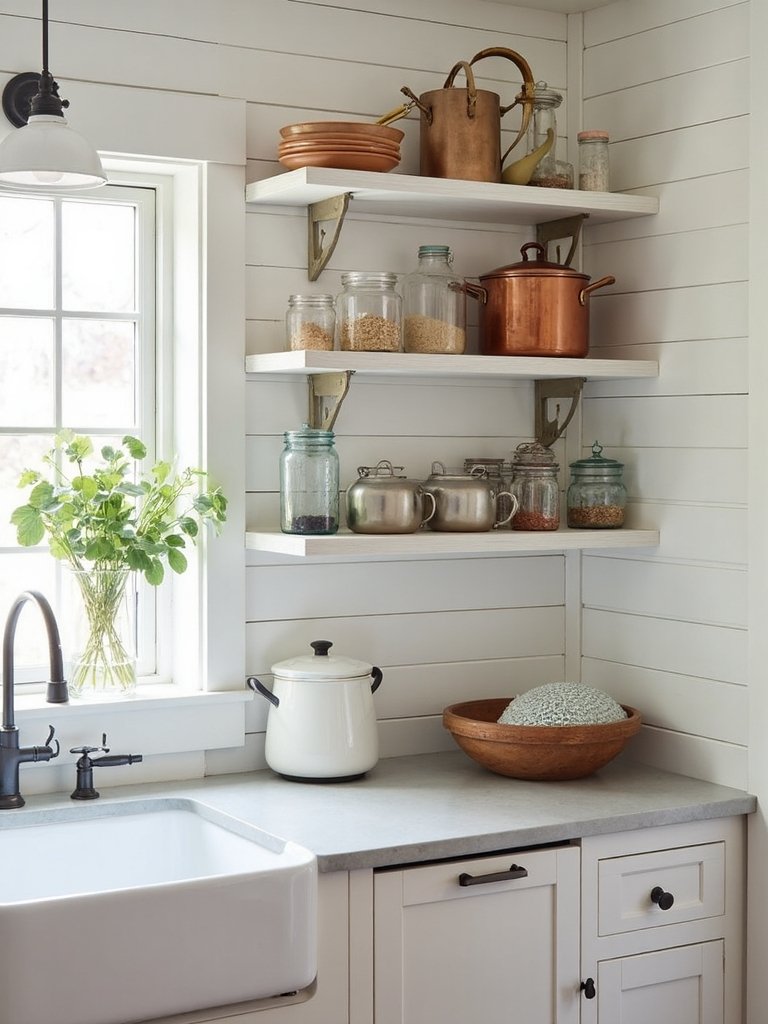 airy functional display friendly open shelving