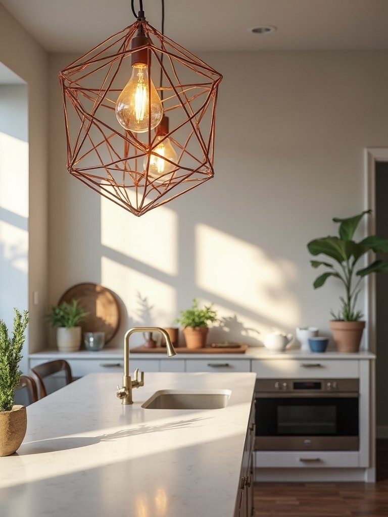 artistic industrial boho copper fixtures