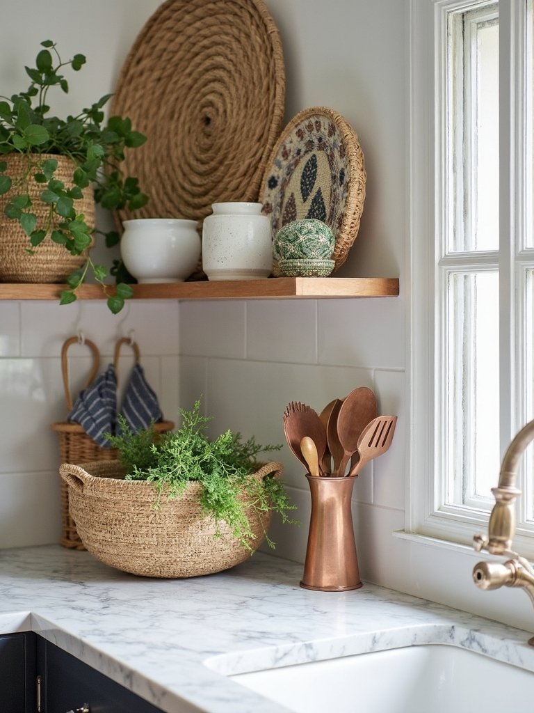 authentic boho kitchen counter design