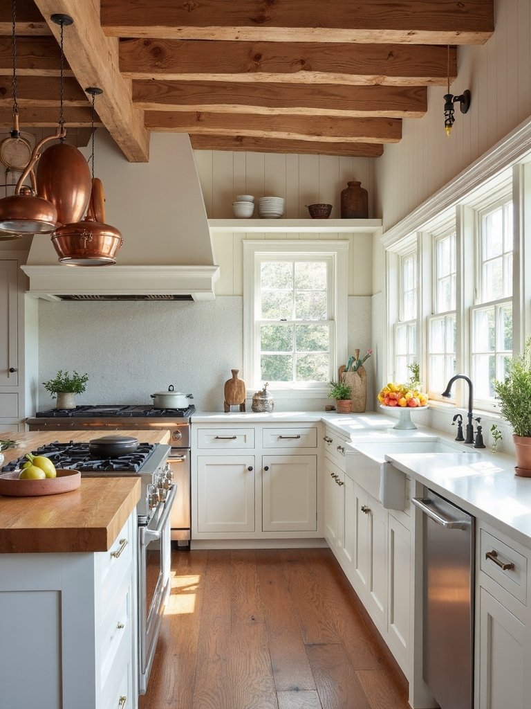 authentic farmhouse kitchen beadboard details