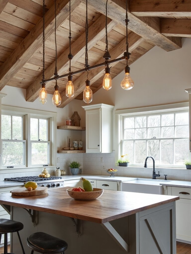 authentic farmhouse rustic distressed wood lighting