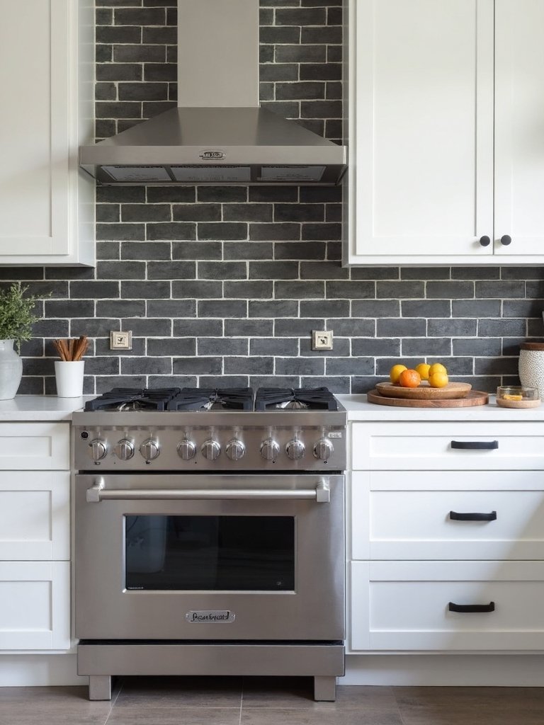 authentic industrial brick look kitchen textures