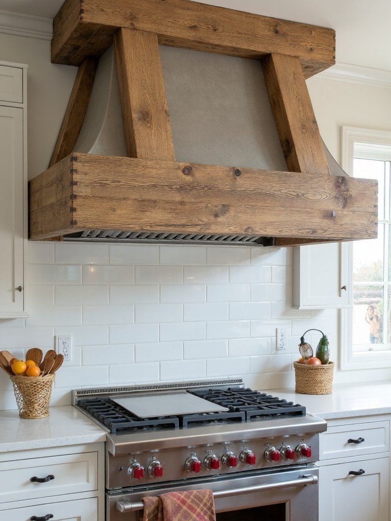 authentic rustic range hood installation