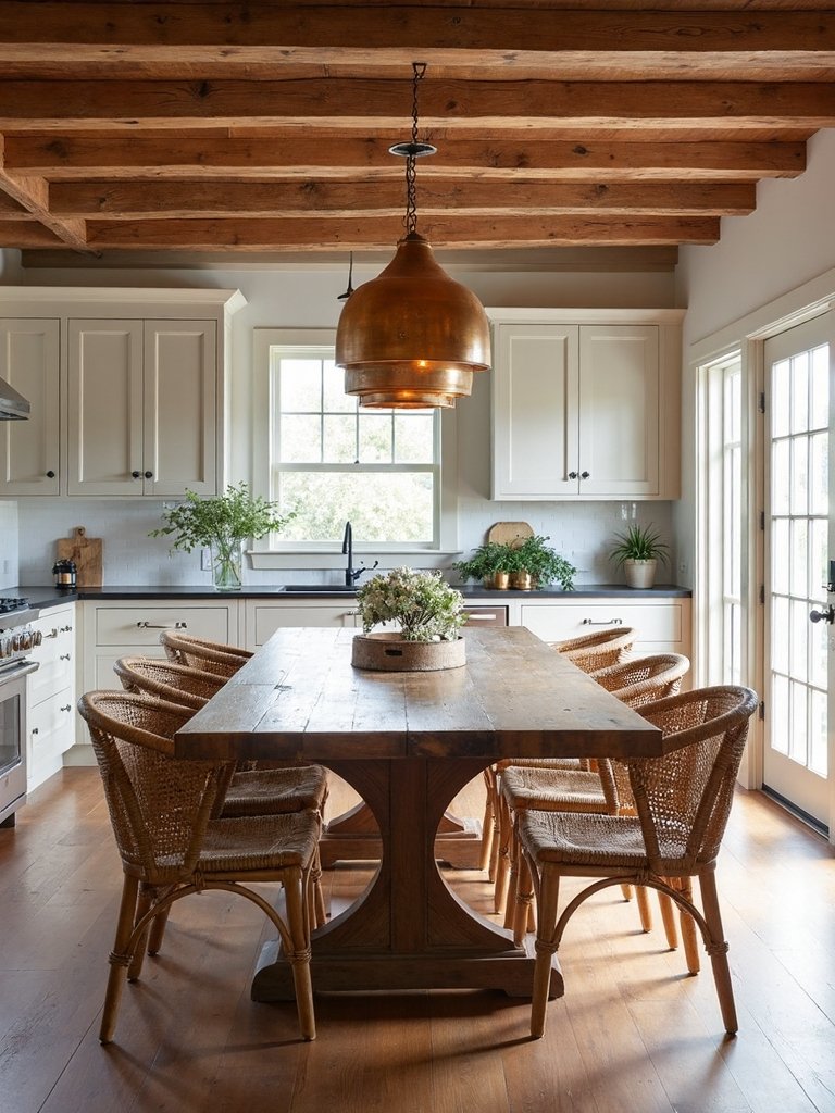 authentic rustic wood dining decor
