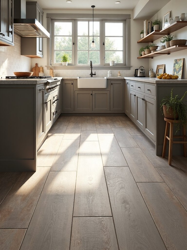authentic rustic wood look porcelain tiles
