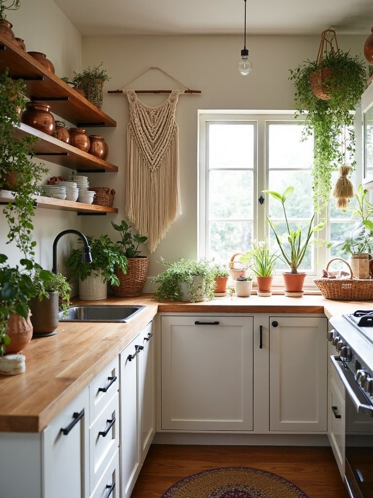 boho kitchen macram wall accents