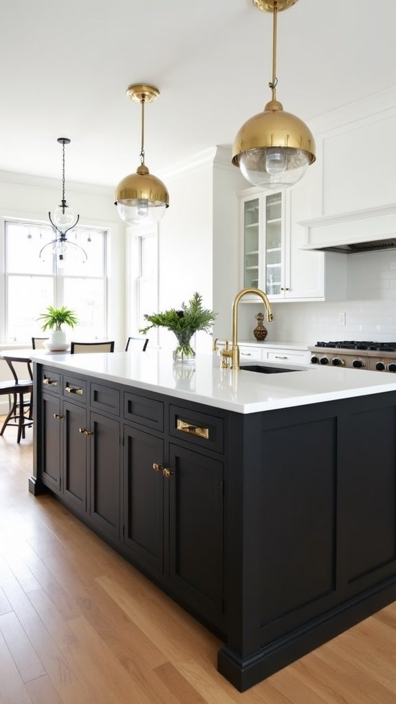 bold black kitchen centerpiece