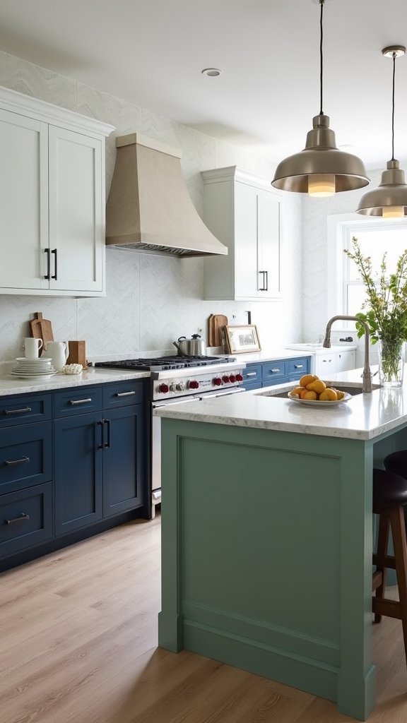bold color kitchen island