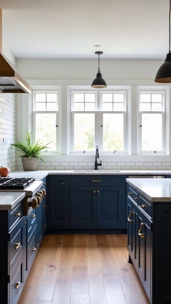 bold navy cabinet transformation