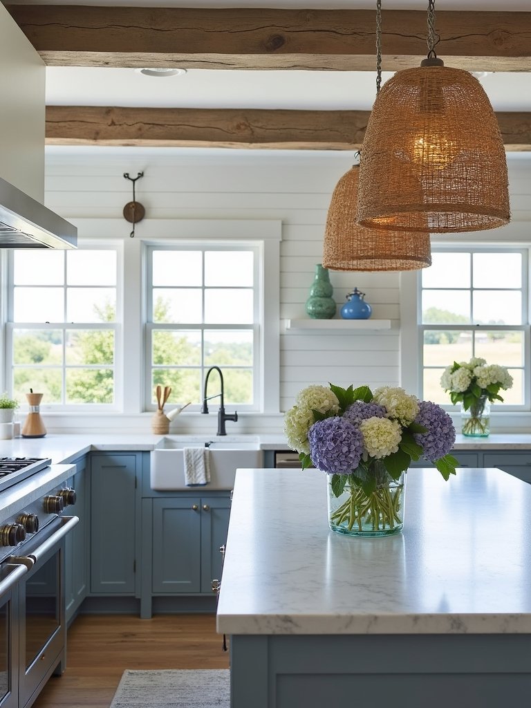breezy coastal farmhouse kitchen charm