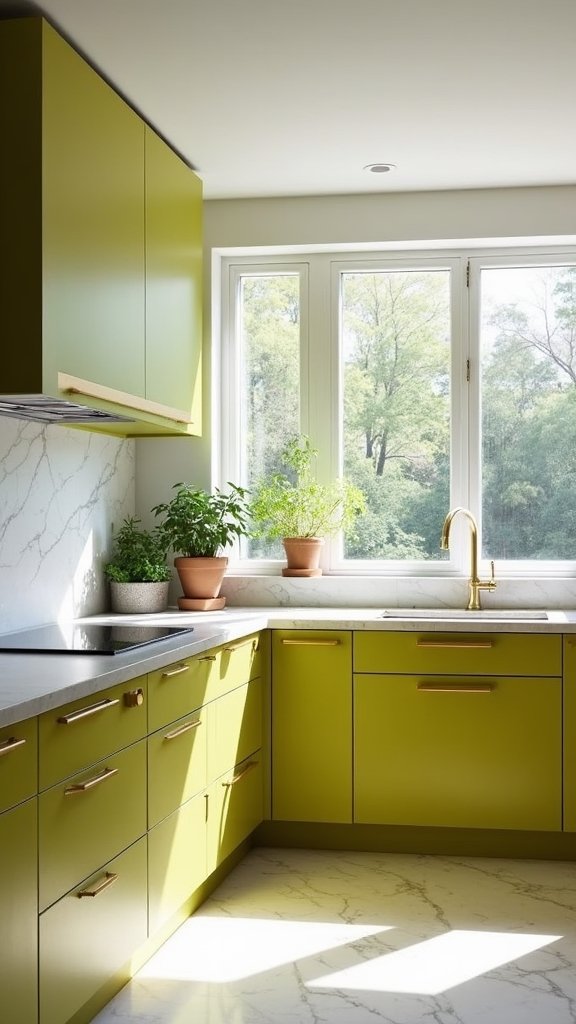 chartreuse cabinetry for kitchens