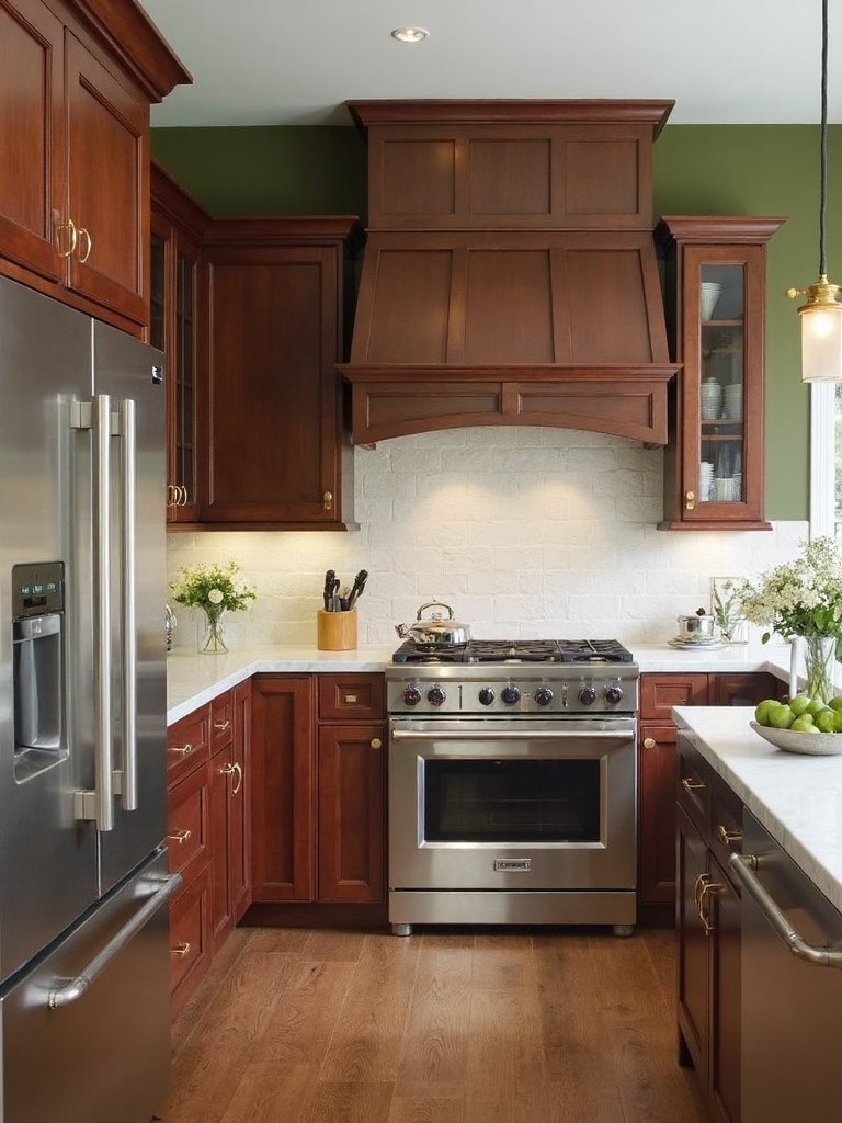 cherry wood olive green harmony