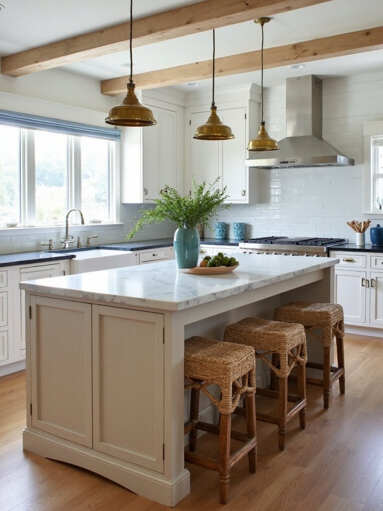 coastal farmhouse kitchen centerpiece