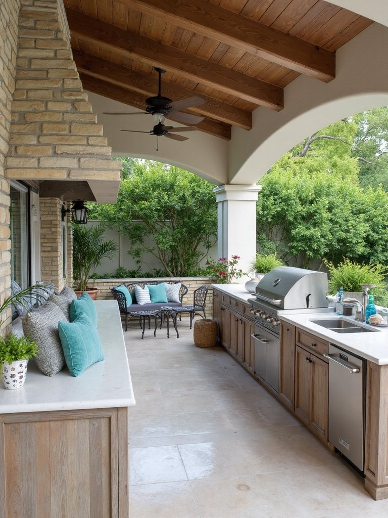 coastal inspired outdoor entertainment zone