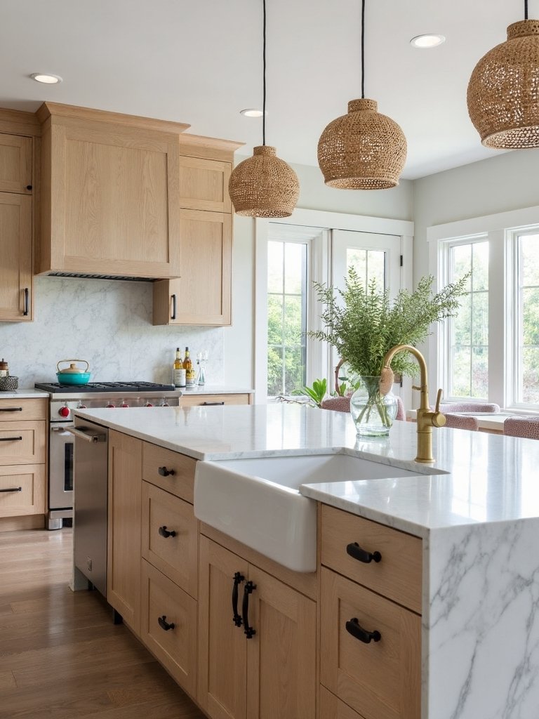 coastal kitchen mixed materials