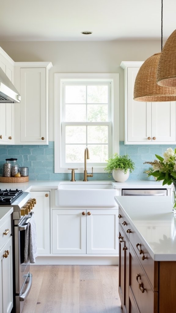 coastal white kitchen design
