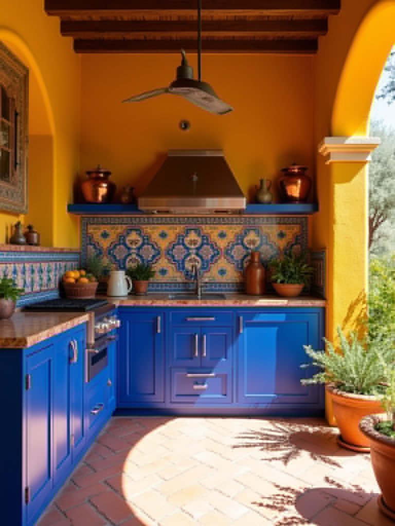 colorful outdoor cooking spaces