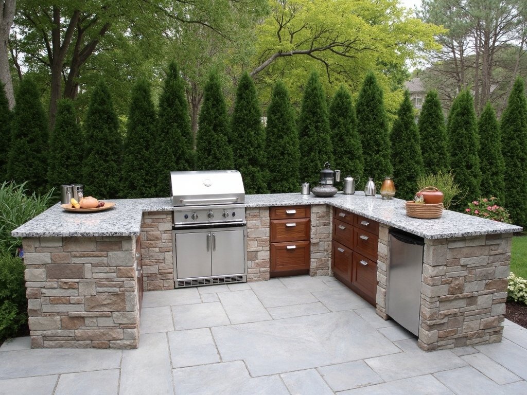 compact efficient functional outdoor kitchen