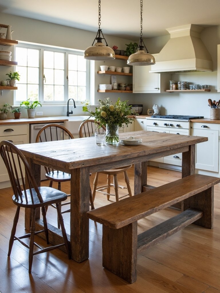 complementary rustic farmhouse dining seating