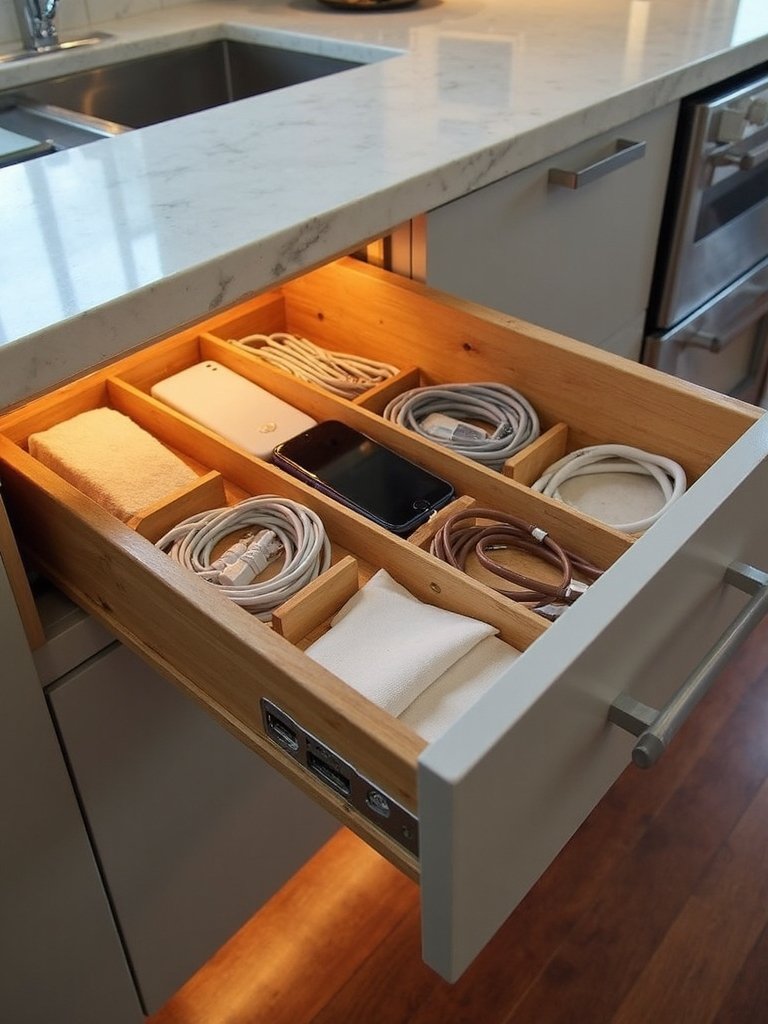 convenient in drawer charging and organization