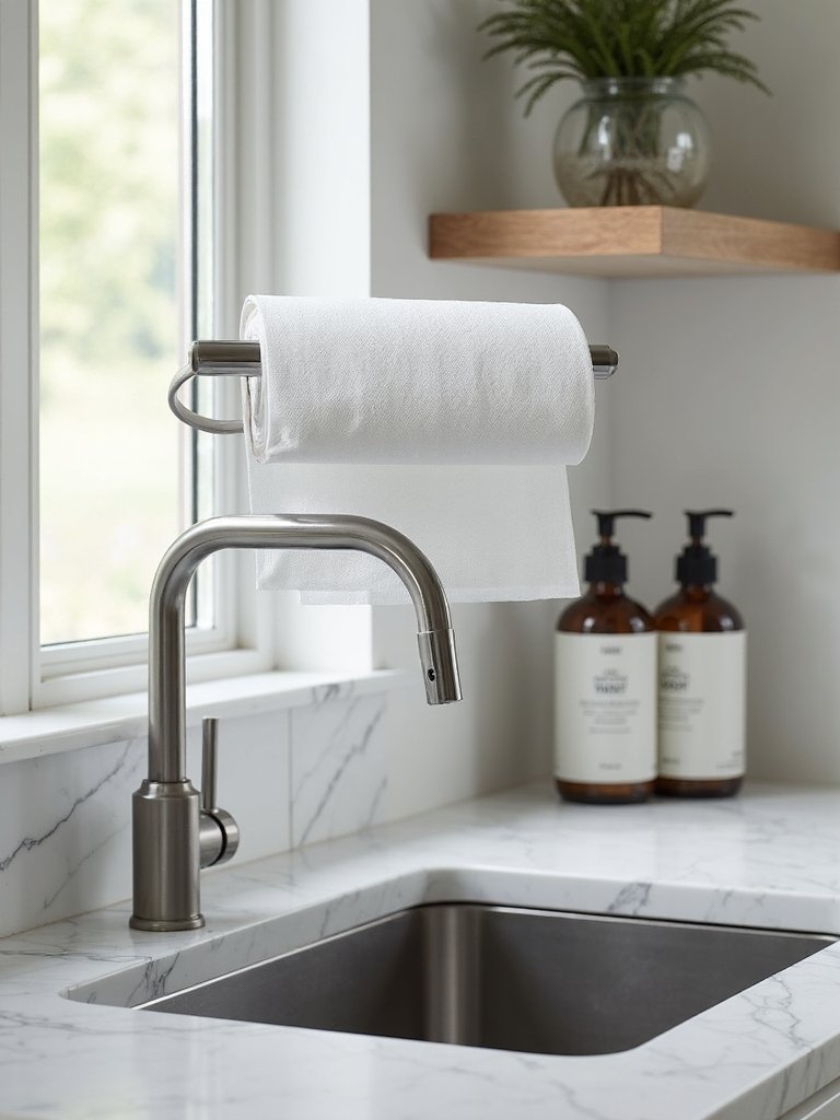 convenient paper towel holder placement
