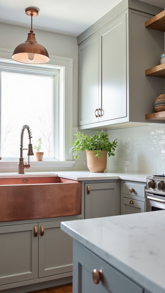 copper accents enhance elegance