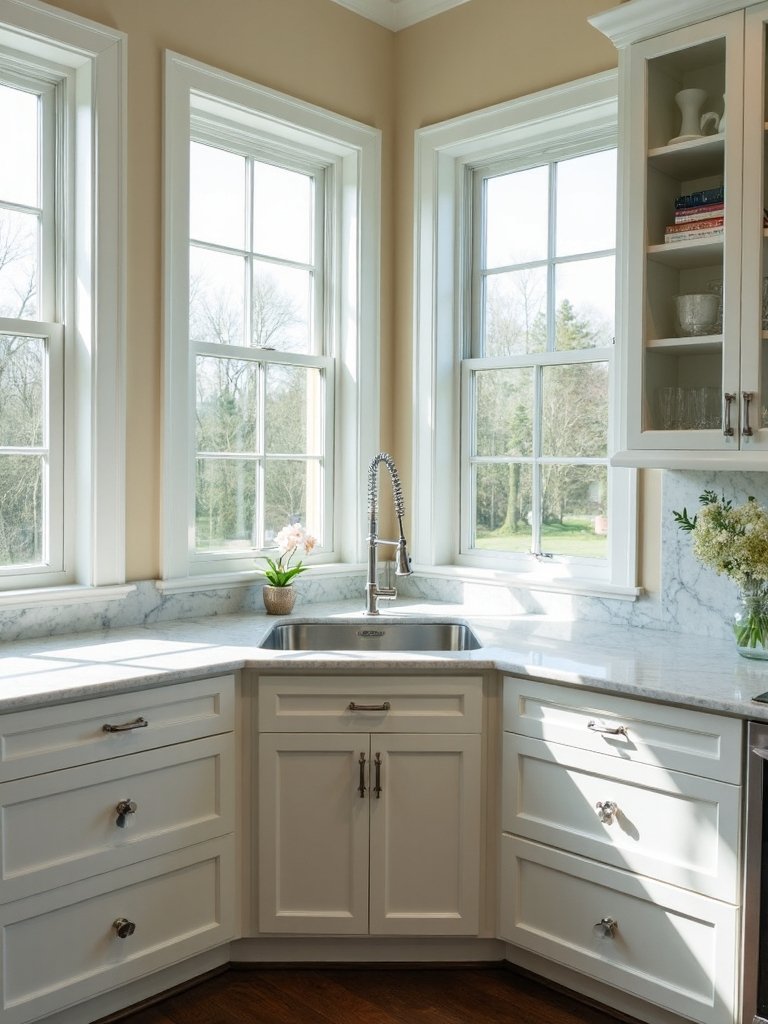 corner sink with views