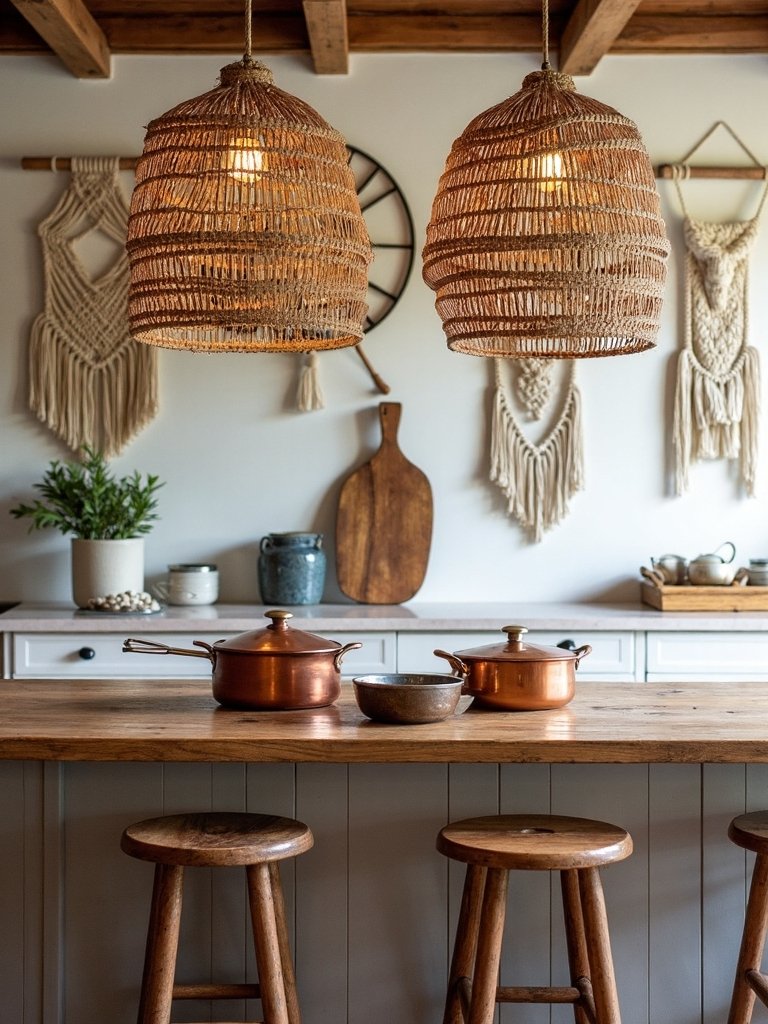 cozy boho ambiance with layered lighting