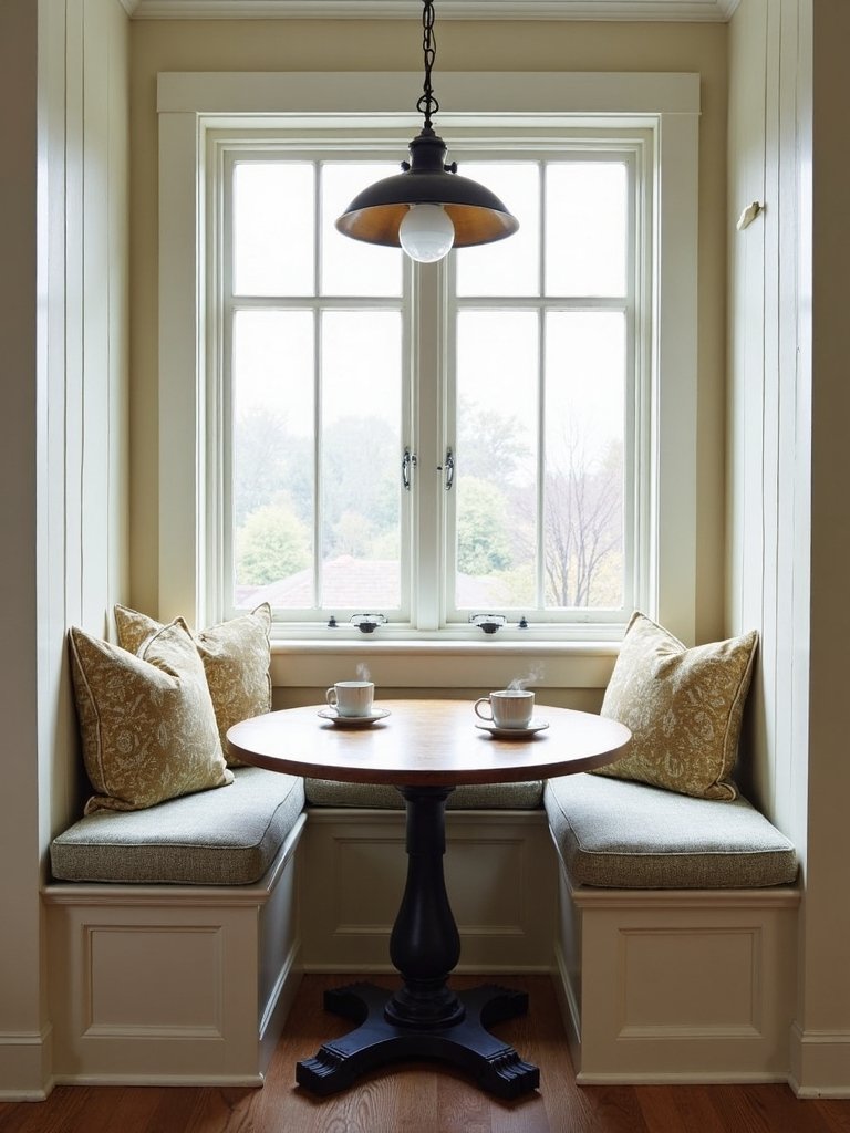 cozy bright plush inviting breakfast nook
