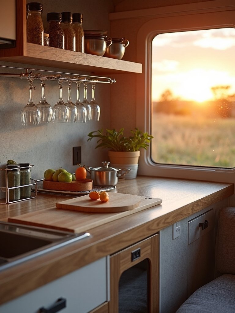 cozy camper entertaining with simple meals