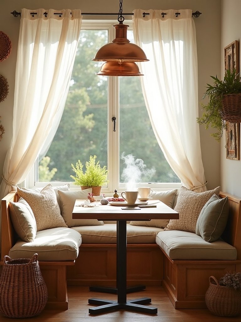 cozy farmhouse breakfast nook decor