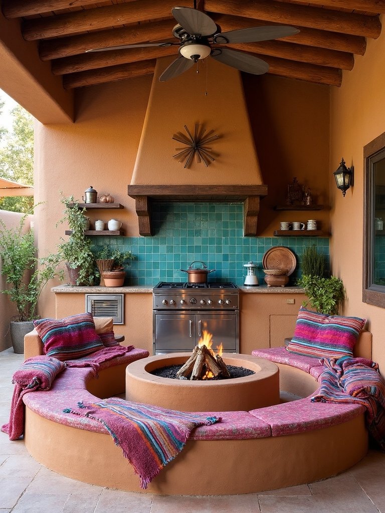 cozy fire pit ambiance