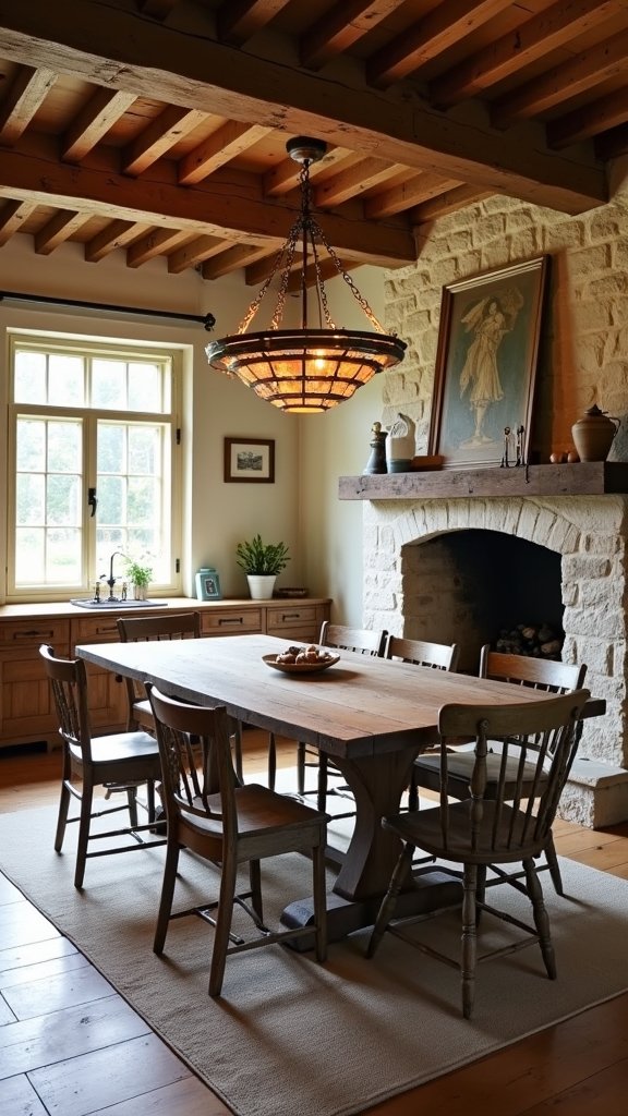 cozy rustic kitchen dining gathering