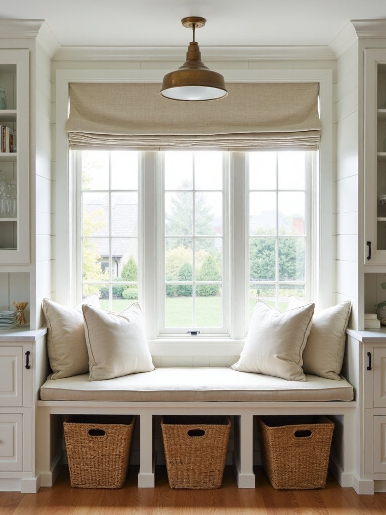 cozy scenic farmhouse inspired window seat