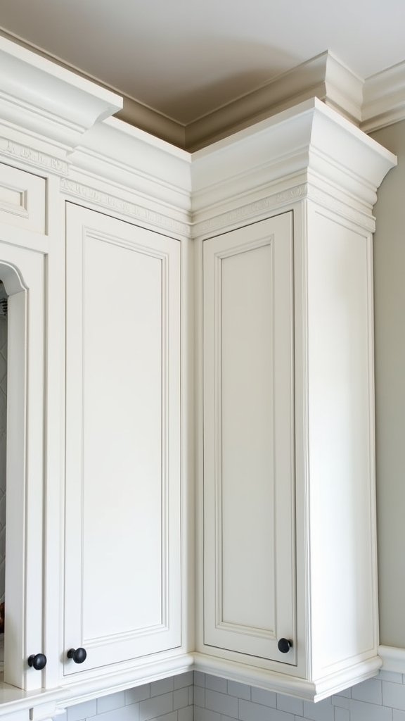 crown molding enhances kitchens