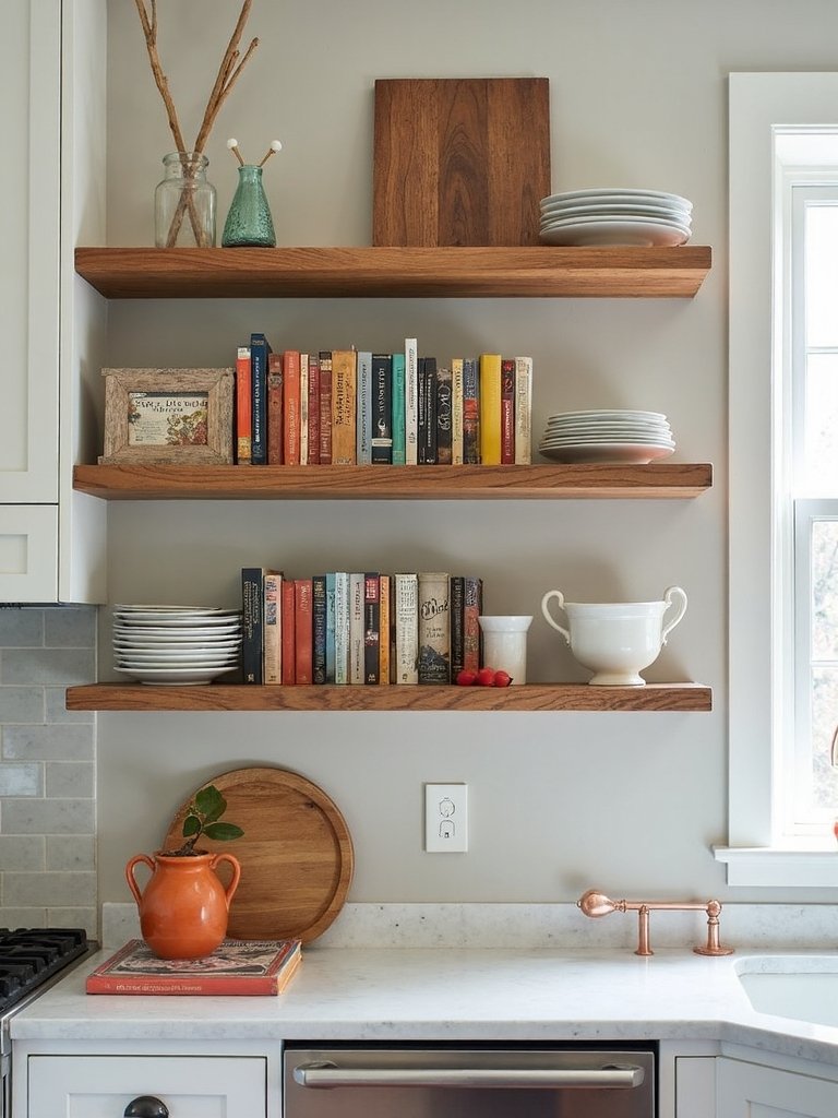 curated cookbook gallery captivates kitchen walls