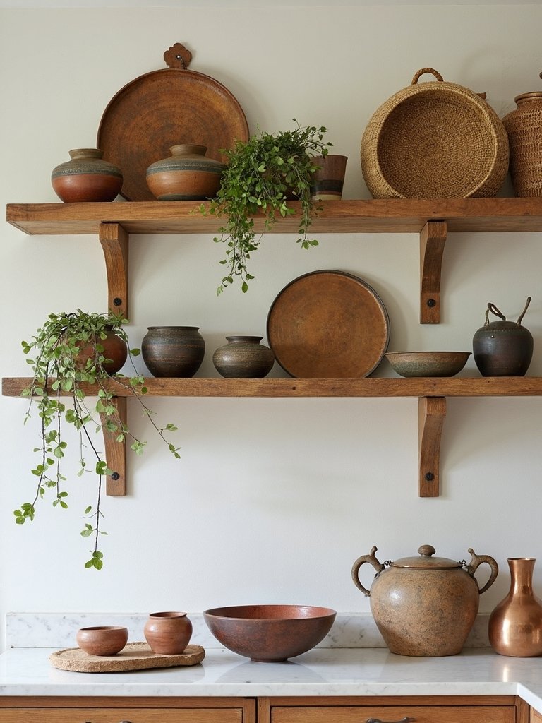 curated eclectic showcase personalizes kitchen