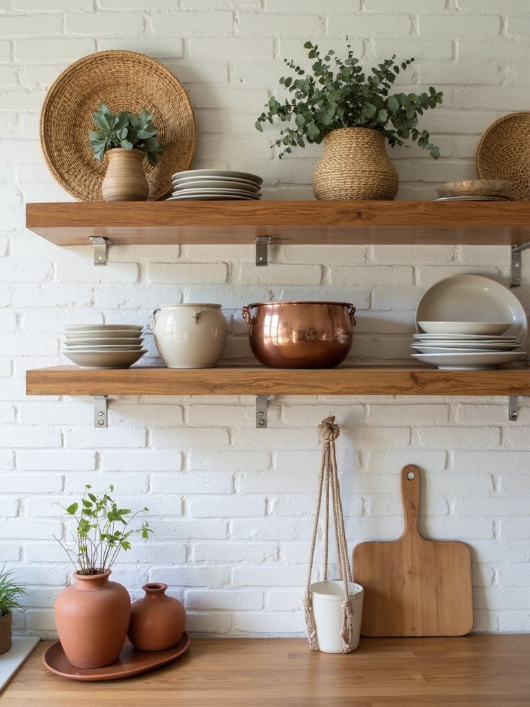 curated layered asymmetric bohemian shelving