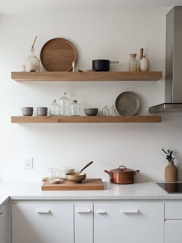 curated open shelving display