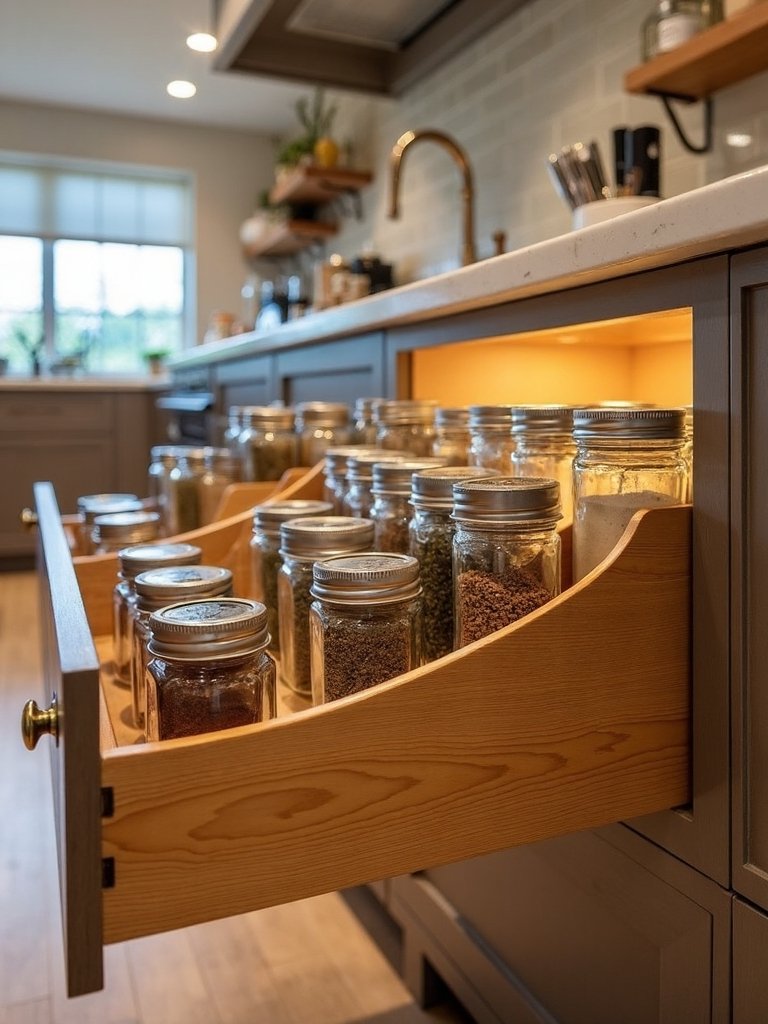 customizable tiered drawer spice organizer