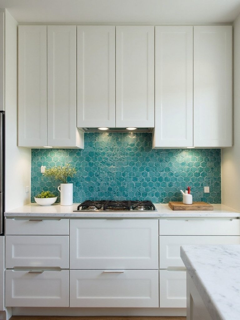 customized kitchen backsplash transforms compact space