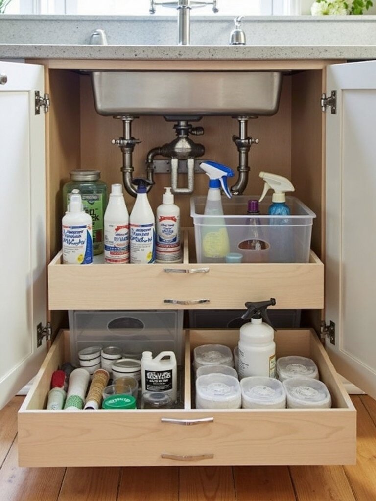 declutter cabinets systematically store efficiently