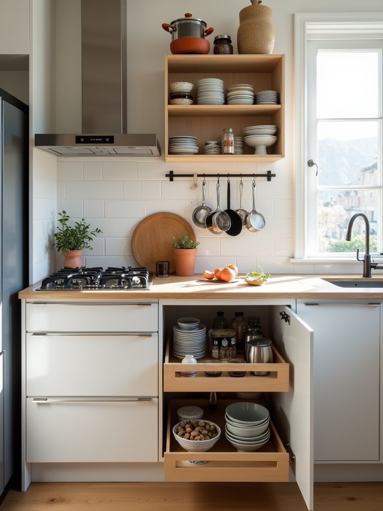 decluttering compact kitchen storage solutions