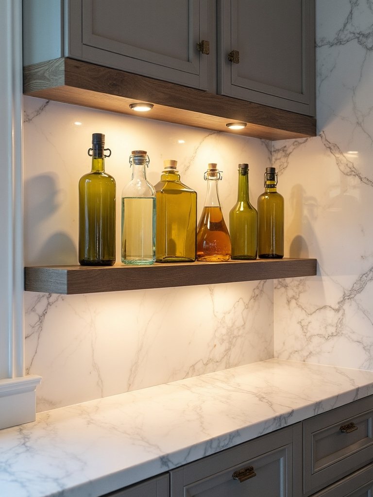 decorative oil bottle display ideas