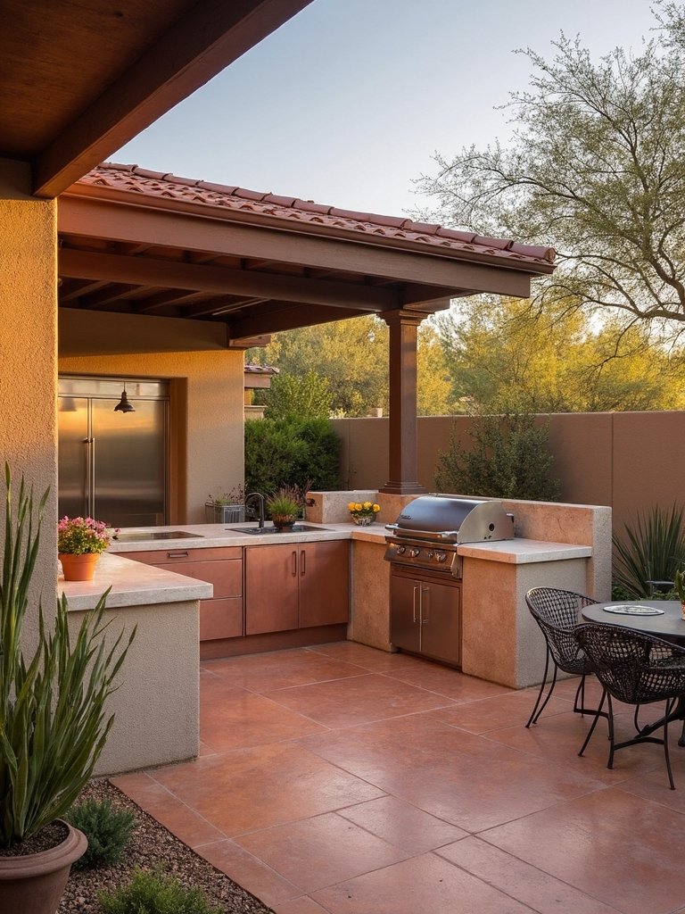 desert inspired outdoor kitchen design